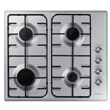 Gas Hob Cooktop with 4 Burners and Powerful Heat, Silver - BrandCart Kenya