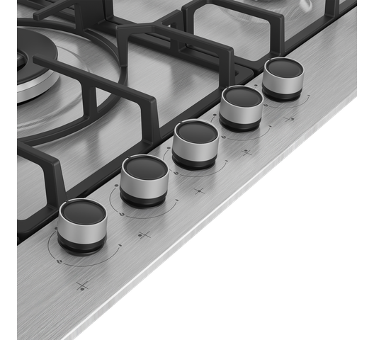 Beko HIMW 95225 SXEL 5 Gas Built In Hob - 90CM, Stainless Steel - BrandCart Kenya