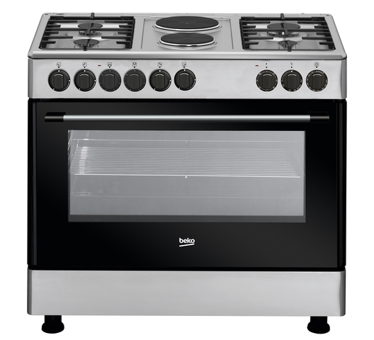 BEKO Cooker 4 Gas + 2 Electric, wide oven - GE12121DX Semi inox - BrandCart Kenya