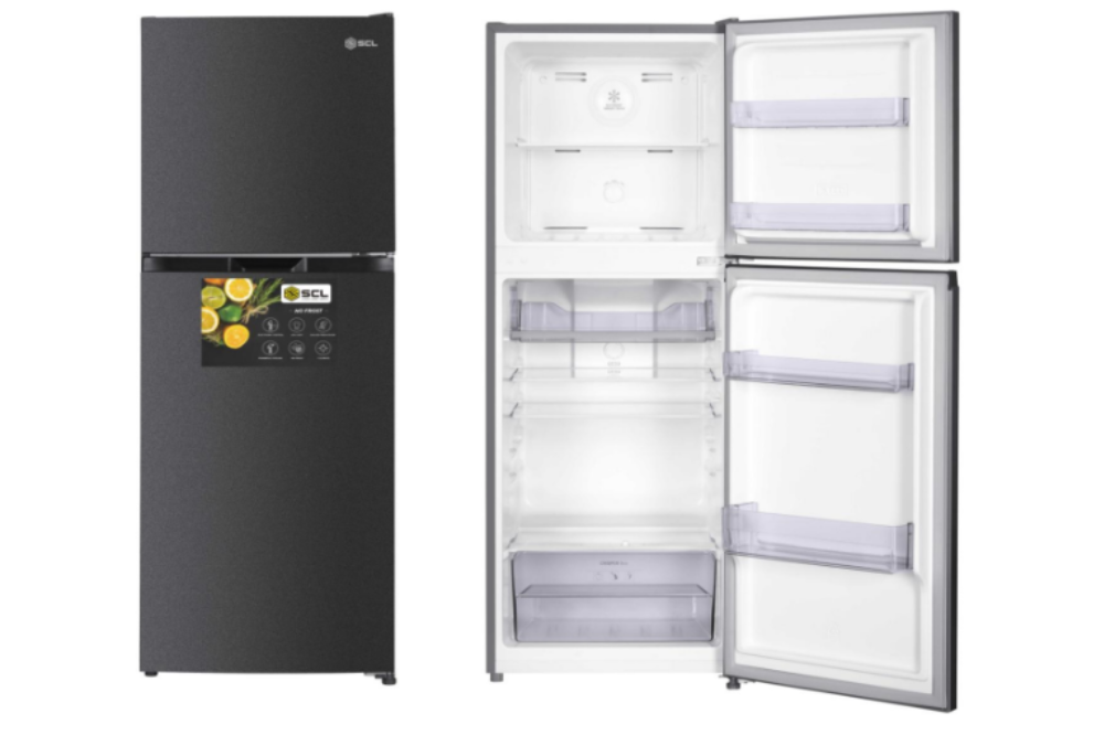 SCL 197Ltr Double Door Refrigerator TMF Pebble Grey SCL-RTN197ECPG