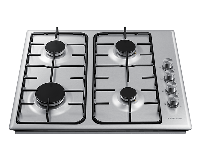 Gas Hob Cooktop with 4 Burners and Powerful Heat, Silver - BrandCart Kenya