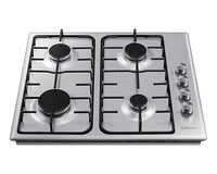 Gas Hob Cooktop with 4 Burners and Powerful Heat, Silver - BrandCart Kenya