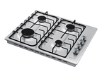 Gas Hob Cooktop with 4 Burners and Powerful Heat, Silver - BrandCart Kenya