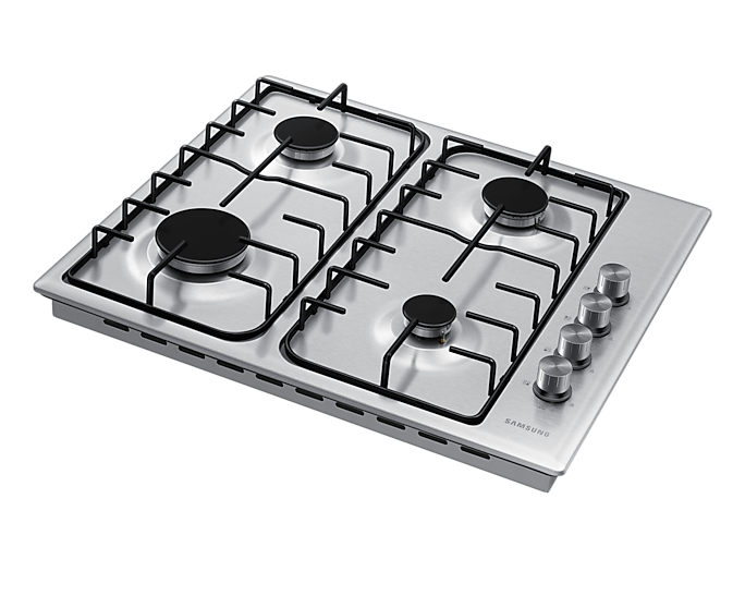 Gas Hob Cooktop with 4 Burners and Powerful Heat, Silver - BrandCart Kenya