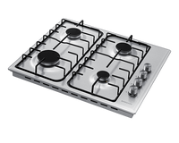 Gas Hob Cooktop with 4 Burners and Powerful Heat, Silver - BrandCart Kenya