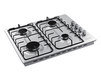 Gas Hob Cooktop with 4 Burners and Powerful Heat, Silver - BrandCart Kenya