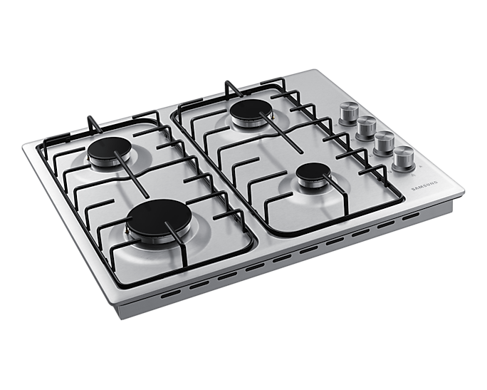 Gas Hob Cooktop with 4 Burners and Powerful Heat, Silver - BrandCart Kenya