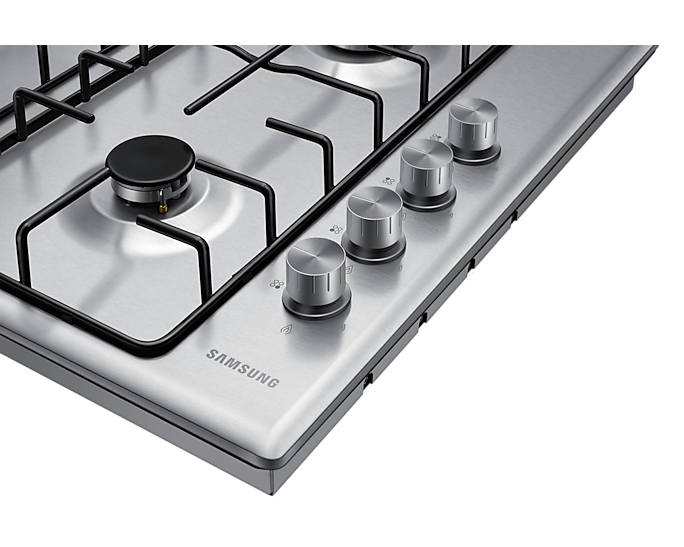 Gas Hob Cooktop with 4 Burners and Powerful Heat, Silver - BrandCart Kenya