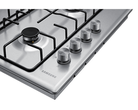 Gas Hob Cooktop with 4 Burners and Powerful Heat, Silver - BrandCart Kenya