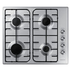 Gas Hob Cooktop with 4 Burners and Powerful Heat, Silver - BrandCart Kenya