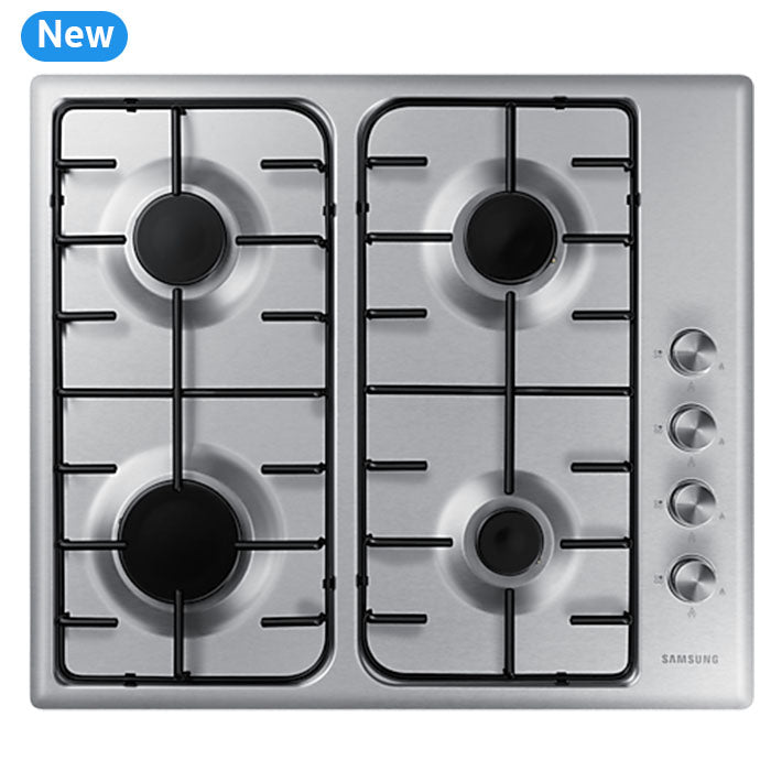 Gas Hob Cooktop with 4 Burners and Powerful Heat, Silver - BrandCart Kenya