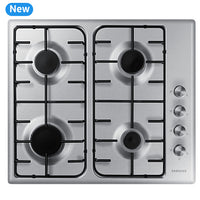 Gas Hob Cooktop with 4 Burners and Powerful Heat, Silver - BrandCart Kenya