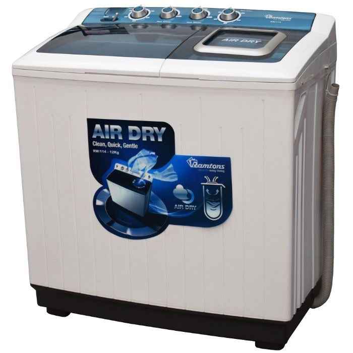 Ramtons TWIN TUB SEMI AUTOMATIC 12KG WASHER, 7KG SPIN - RW/114
