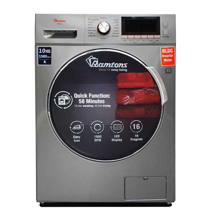 Ramtons FRONT LOAD FULLY AUTOMATIC 10KG WASHER, 7KG DRYER, SILVER - RW/160