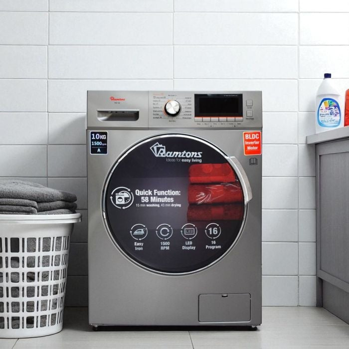Ramtons FRONT LOAD FULLY AUTOMATIC 10KG WASHER, 7KG DRYER, SILVER - RW/160