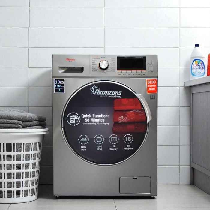 Ramtons FRONT LOAD FULLY AUTOMATIC 10KG WASHER, 7KG DRYER, SILVER - RW/160